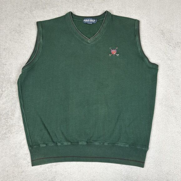 Ralph Lauren Other - VNTG 90's Polo Ralph Lauren Sweater Vest Men's Large Golf Polo Crest Green Knit